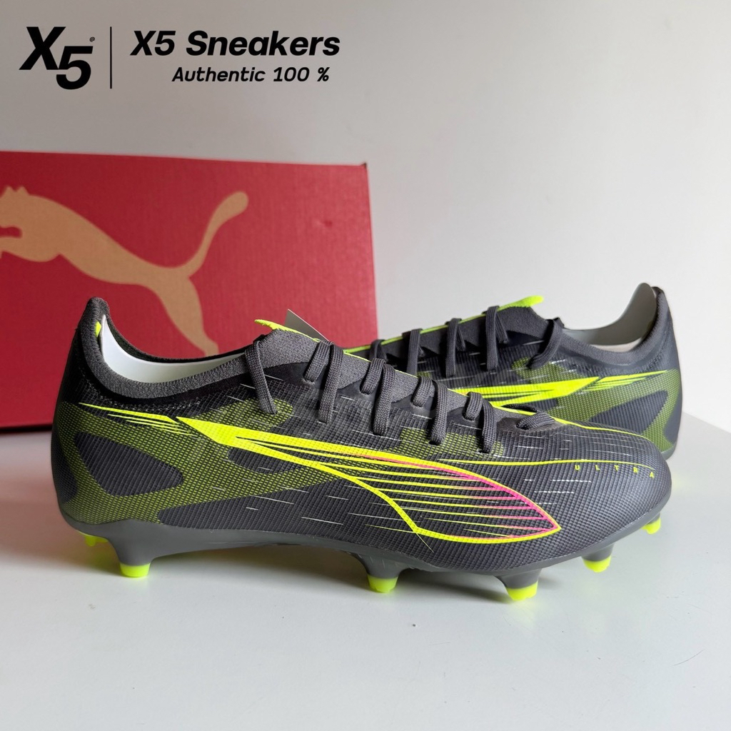 PUMA ของแท้ 100% Ultra 6 Match FG/AG สีดำเขียว