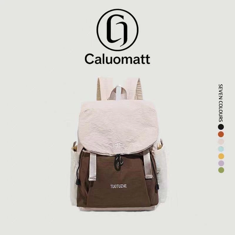 【Caluomatt.TH】กระเป๋าเป้เชือกรูด ใบใหญ่ ผ้าไนลอนกันน้ำ น้ำหนักเบา จุของได้เยอะ เหมาะสำหรับนักเรียน ใช้เรียน ใช้เที่ยว