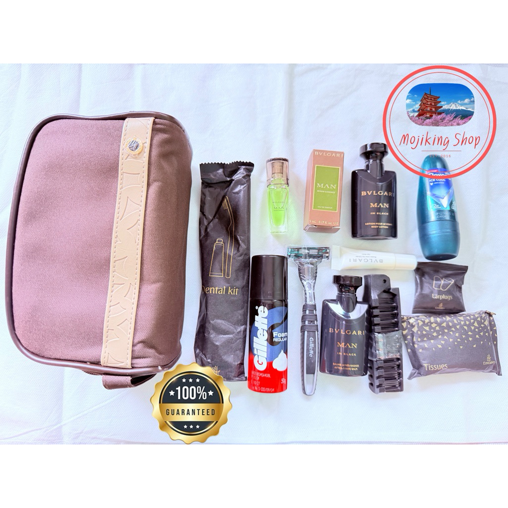 👱🏻‍♂️Amenity kit of Emirates Airways(Travel Set >Business< For Man)👱🏻‍♂️กระเป๋าสีน้ำตาล_สำหรับผู้ชาย