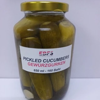 EBFS Pickled Cucumbers 1x 680 ml Jar / Gewürzgurken 1x 680 ml / homemade/แตงดองรสเปรี้ยวเค็ม 1x 680 มลิตร์ ชวดโหลแก้ว
