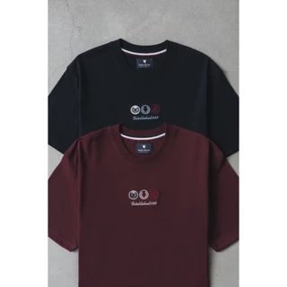 MeMo™ | NEW | Established Trio เสื้องานปักนูน โลโก้ ไหมเงา ผ้า Supersoft แขนสั้น ทรง Unisex
