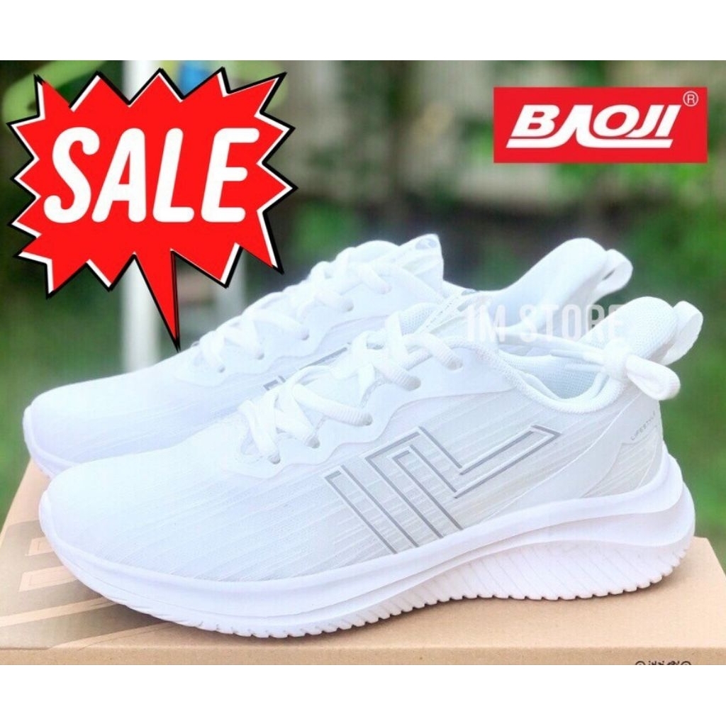 💥 BAOJI ลิขสิทธิ์แท้ SALE 💥 รองเท้าบาโอจิ เบาจิ สีขาว ผู้หญิง นุ่ม สบาย ออกกำลังกาย ผ้าใบ 978