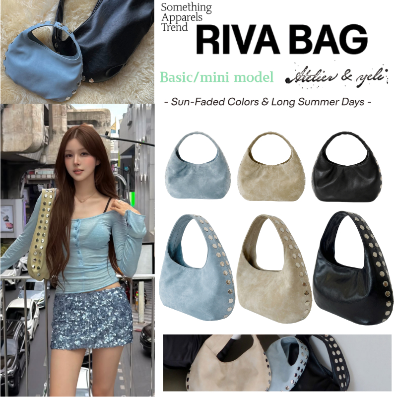 ของใหม่✨💙Somethingapparels trend Riva Bag กระเป๋าหมุดย้ำ Riva กระเป๋า Shoulder กระเป๋าเกาหลี ATELIER PARK Bag น้ำหนักเบา