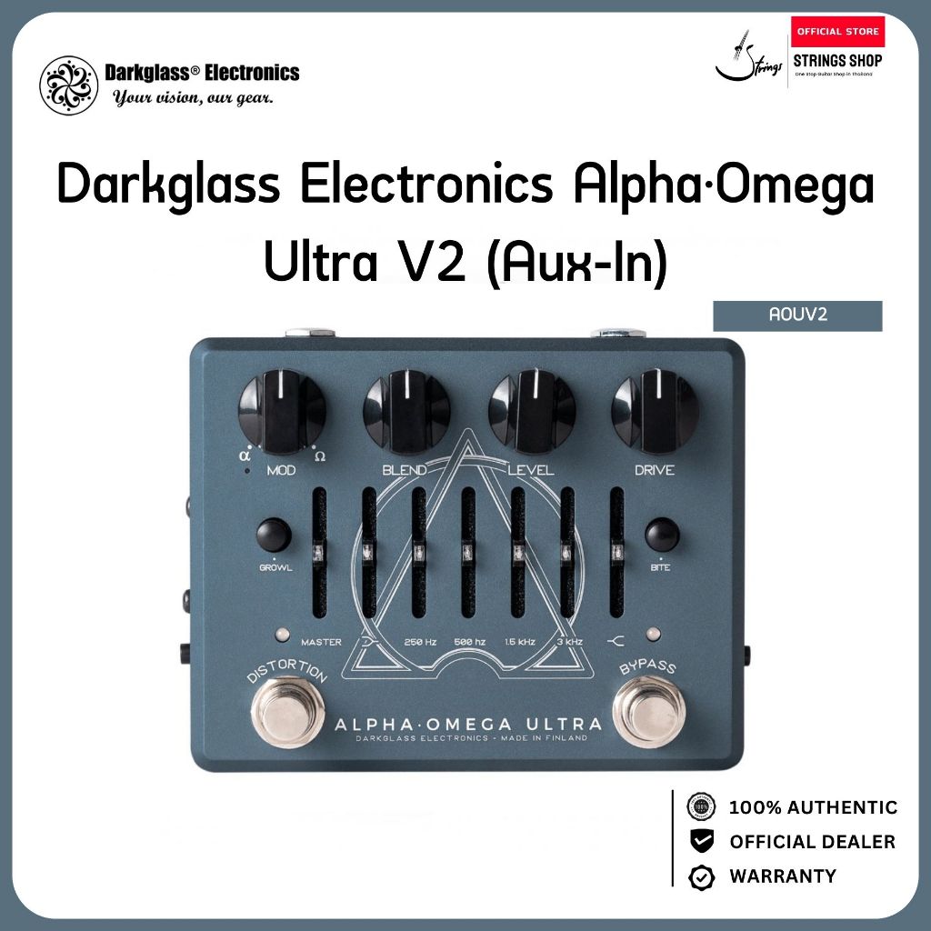 Darkglass Electronics Alpha·Omega Ultra V2 Aux-In Bass Preamp Distortion Pedal เอฟเฟคเบส