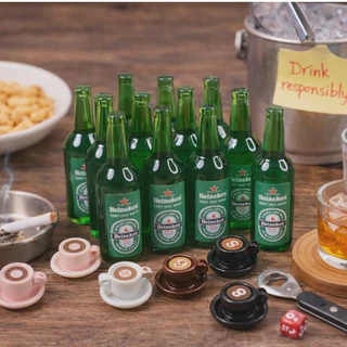b009 ขวดแก้วไฮนาเก้นของจิ๋วของเล่นแพ็คละ 10 ชิ้น