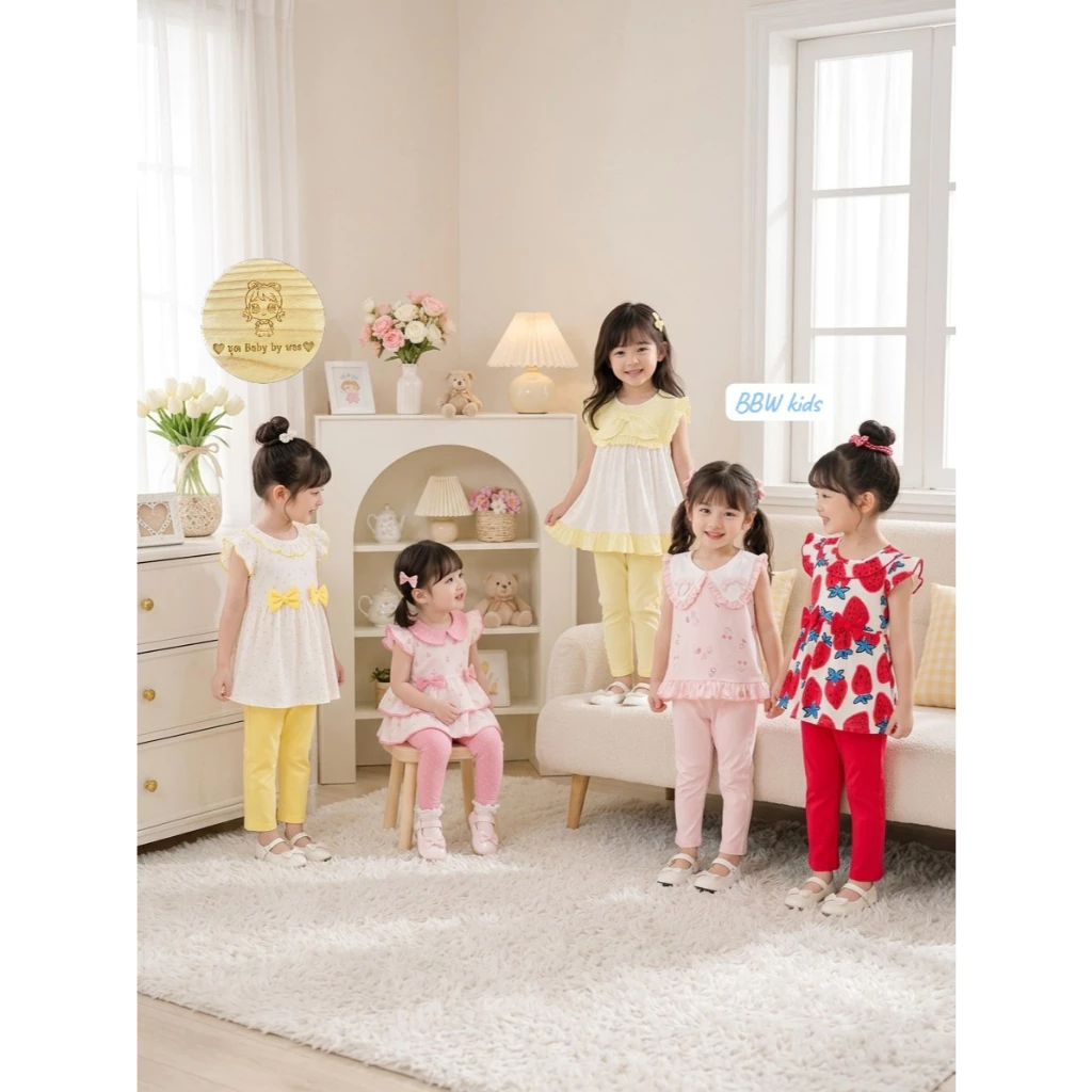 New in🎉 รวมแบบชุดสวย BoBo ชุดเซ็ทเสื้อกางเกงขายาว สุดน่ารักสำหรับเด็กผู้หญิง 1-5 ขวบ