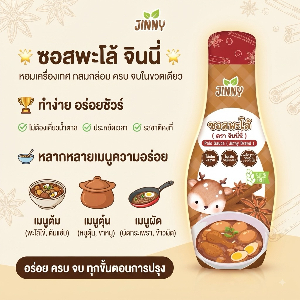 NEW‼️ Jinny ซอสพะโล้ สูตรกลูเตนฟรี ซอสสำหรับเด็ก