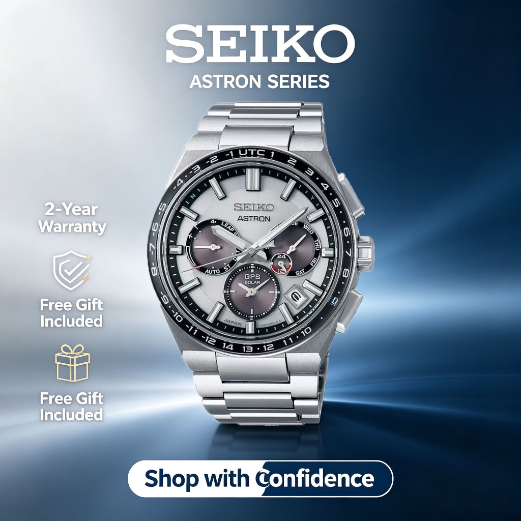 รับประกัน 2 ปี 100% Original SEIKO ASTRON GPS Solar นาฬิกาข้อมือผู้ชาย นาฬิกาควอตซ์ Watch กันน้ำ 10ATM สายไทเทเนียม