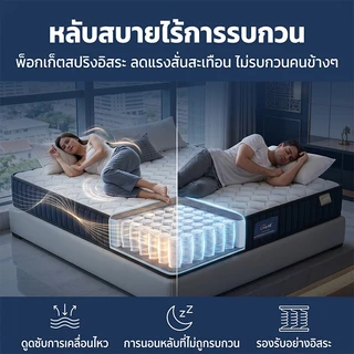 GreaMe ที่นอนสปริงหนา 8 นิ้ว ขนาด 3.5/5/6 ฟุต นุ่มกำลังดี รองรับกระดูกสันหลัง ป้องกันปวดหลัง
