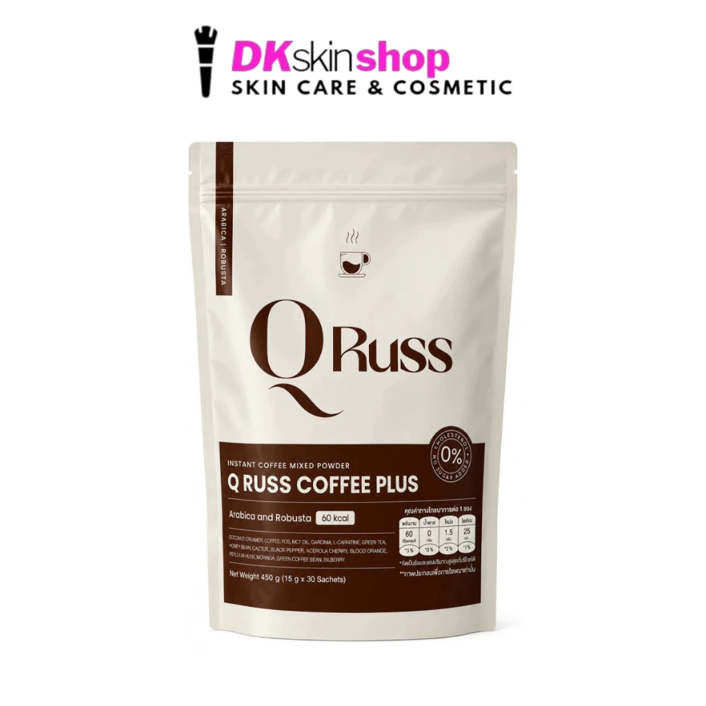 คิวรัสส์ คอฟฟี่ พลัส - อ กาแฟปรุงสำเร็จชนิดผง INSTANT COFFEE MIXED POWDER Q RUSS COFFEE PLUS - A (ปริมาณ 15g. x 30 ซอง)