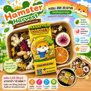 Hamster Harvest อาหารผสมสำหรับแฮมเตอร์ ส่วนผสมจากแบรนด์ดังมากกว่า10 ชนิด ผสมผักผลไม้ประโยชน์ครบถ้วน