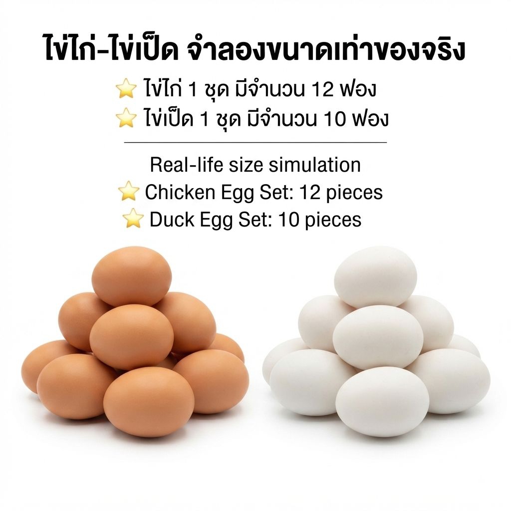 Alice&kids ไข่ไก่-ไข่เป็ด จำลองขนาดเท่าของจริง *สีของไข่อาจจะเปลี่ยนแปลงในแต่ละLOT*