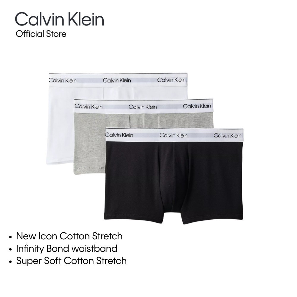 كالفن كلاين 3 بوكسرات Icon Cotton Stretch ـ رجالي — صورة 2