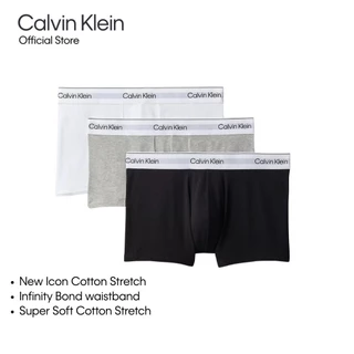 CALVIN KLEIN กางเกงในผู้ชายแพ็ค 3 ชิ้น Icon Cotton Stretch ทรง Trunk รุ่น NB4392 MP1 - สี MultiColor