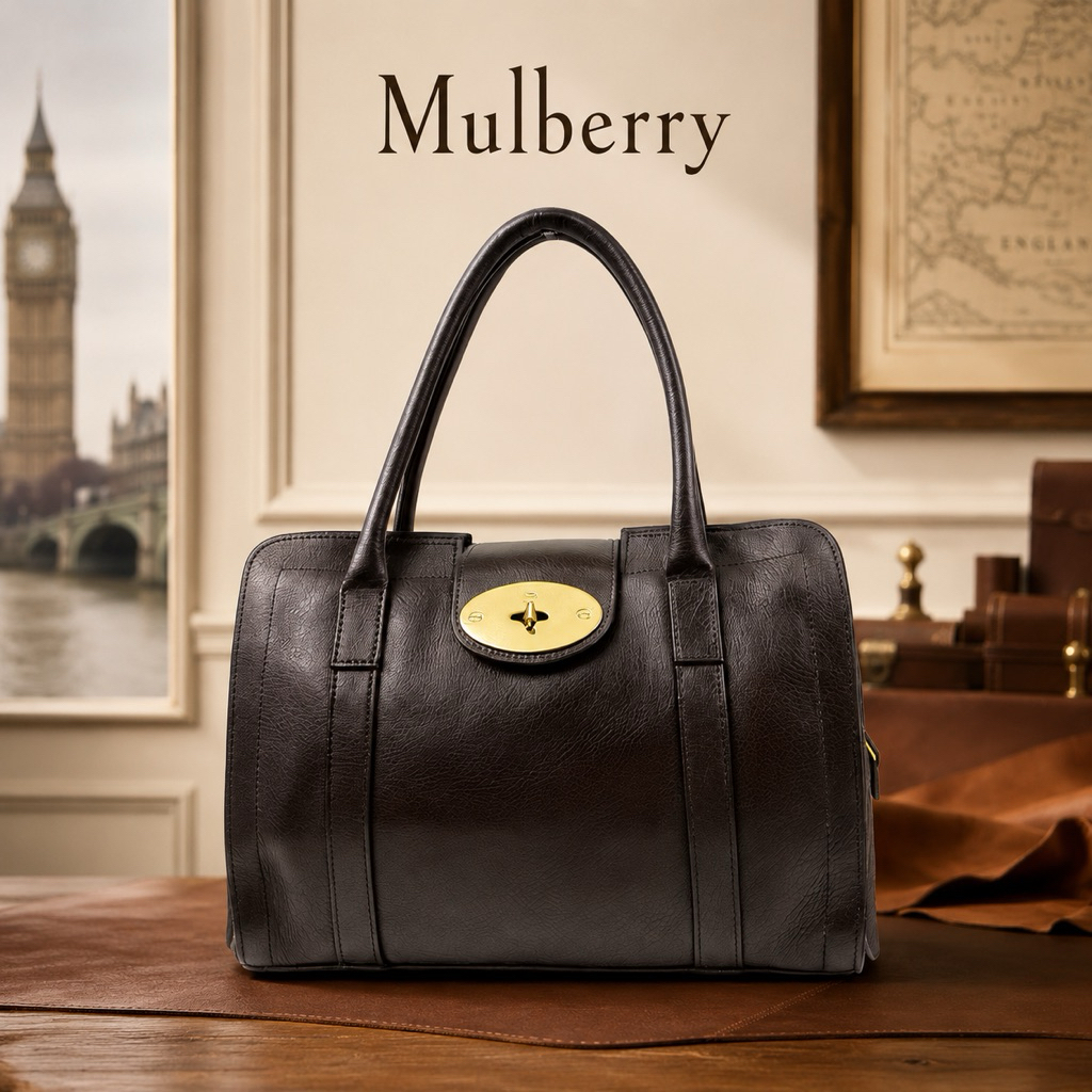 Mulberry brow  Boston Bag Leather Dark Brown
