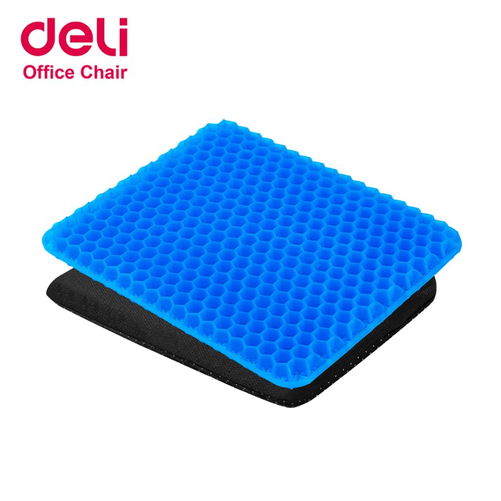 [ฟรีปลอกผ้า] Deli เบาะรองนั่ง เบาะรองนั่งเพื่อสุขภาพ เบาะเจลรังผึ้ง ยืดหยุ่น ดูดซับกระจายแรงกด ลดอาการปวดก้นกบ Cushion