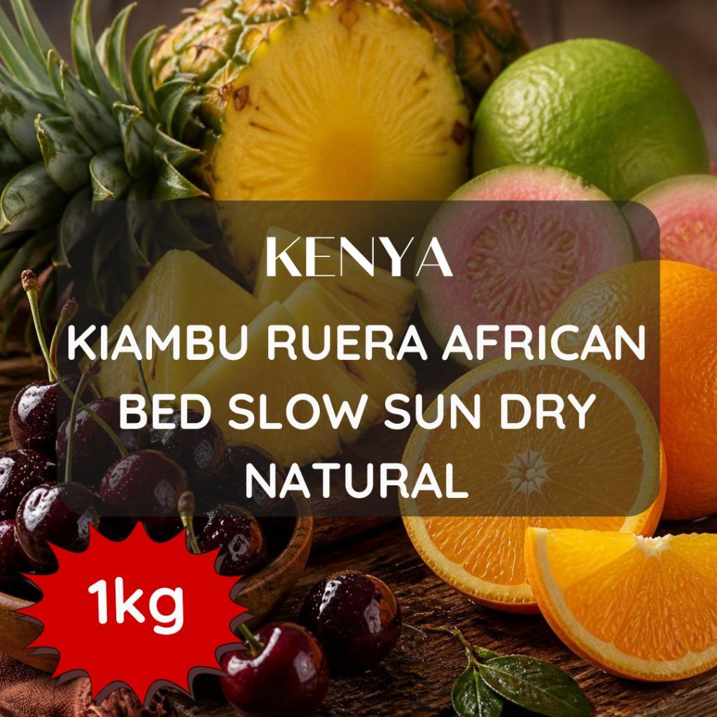 สารเมล็ดกาแฟ Kenya Kiambu Ruera African Bed Slow Sun Dry Natural 2026 Crop ขนาด1000g