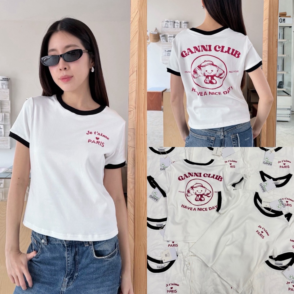 VL 5414 เสื้อยืดแขนสั้นทรงเบบี้ที ทรงพอดีตัว ผ้าดีใส่สบาย
