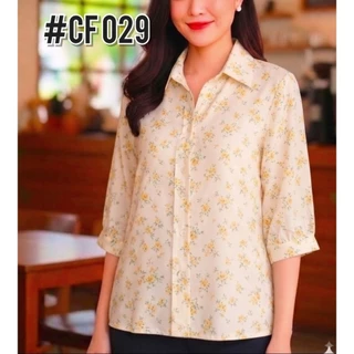 เสื้อคุณผู้หญิงแขนสามส่วน ผ้าชีฟองเกาหลีเนื้อนิ่มเนียน โทนสีสวยใส่สบายมาก#พร้อมส่ง#ลายดอก#ราคาพิเศษ#เชิ้ตผู้ใหญ่