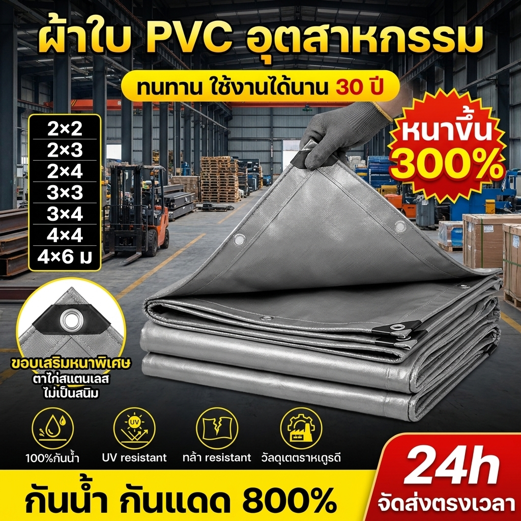 💥หนาขึ้น 50 เท่า 💥กันน้ำ100% PVC หนาพิเศษเพิ่ม ผ้าใบกันแดดฝน ผ้ายางกันฝน ผ้าใบกันแดดฝนขนาด ผ้าใบกันน้ำ ผ้าใบคลุมของ