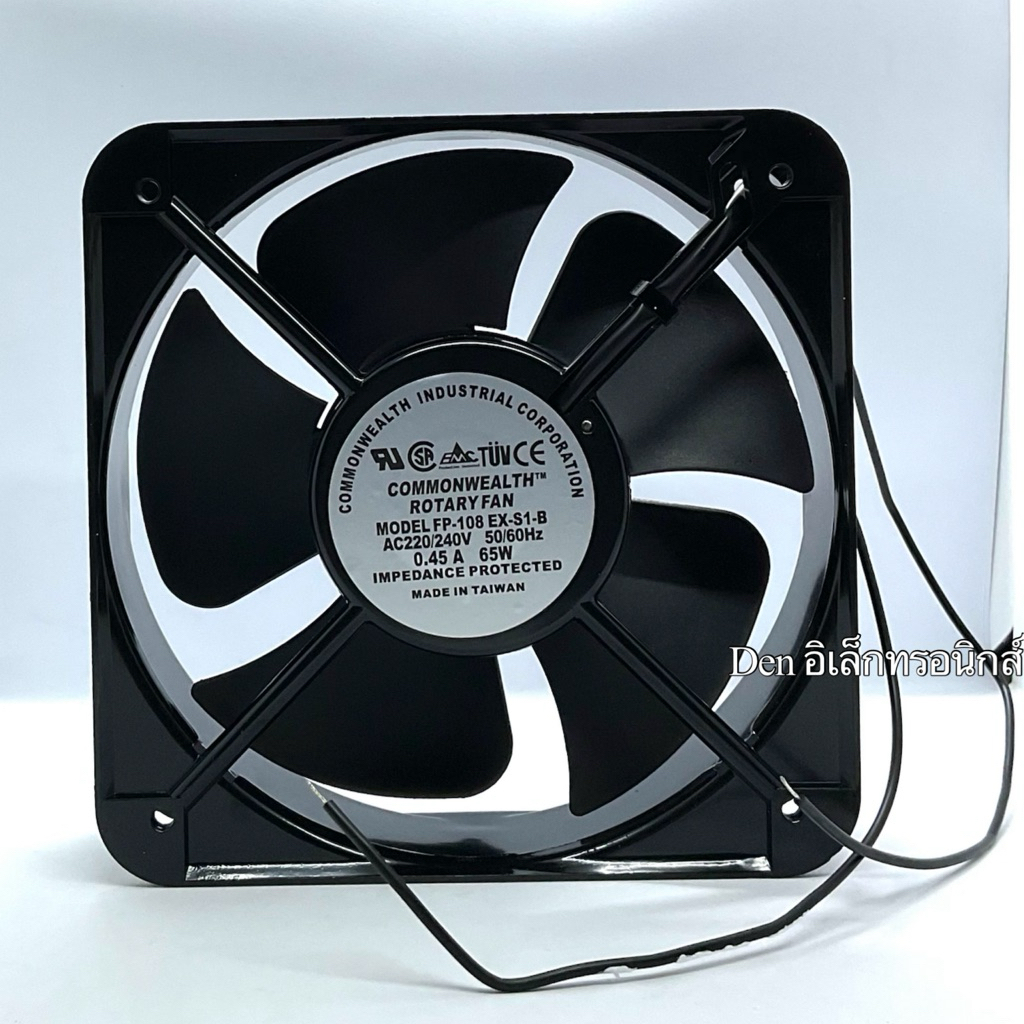 พัดลม 8นิ้ว Model : FP-108 EX-S1-B AC220-240 50/60Hz 0.45A 65W size 200x200x60mm