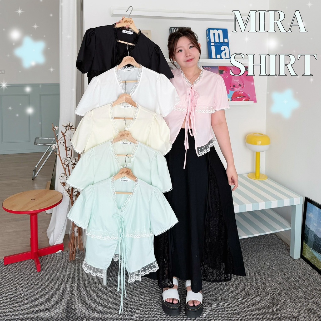 Mira Crop Shirt เชิ้ตครอบระบายลูกไม้