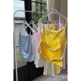 PICHA_BRAND : Polka dot satin Summer Collection ( ต้องการระบุเสื้อ/กระโปรงคนละไซต์ หมายเหตุในคำสั่งซื้อ*)