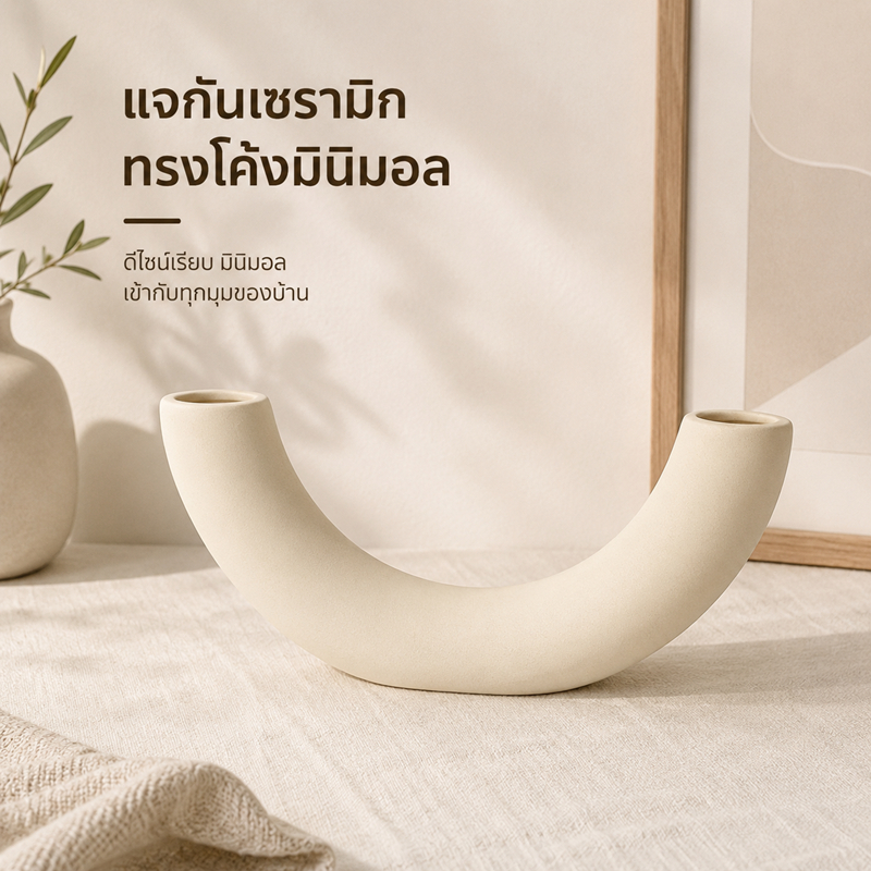 แจกันเซรามิกผิวเรียบ ผิวเรียบ แจกันเซรามิกมินิมอล แต่งบ้านสไตล์นอร์ดิก โทนอุ่น เรียบหรู ใช้ตกแต่งได้ทุกมุมบ้าน