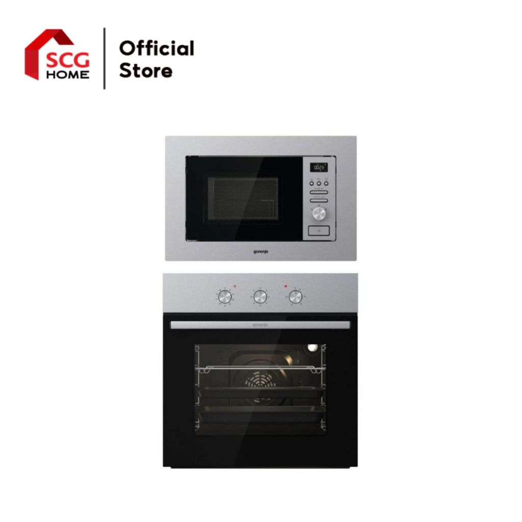 Gorenje แพคคู่สุดคุ้ม เตาไมโครเวฟ 20 ลิตร รุ่น BM201AG1X คู่เตาอบ Built-in 73 ลิตร รุ่น BO6727E03AX