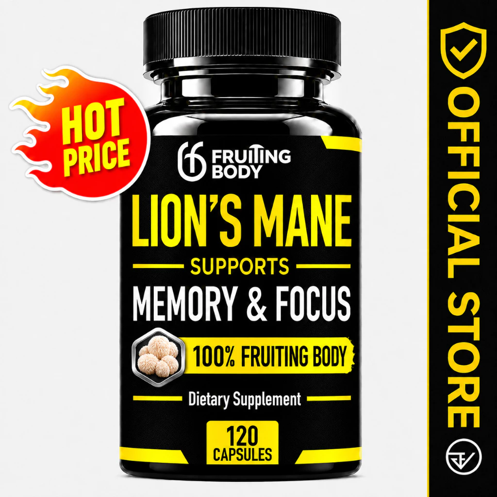 Lion's Mane Mushroom เห็ดหัวลิง Dual Extract 1000mg เบต้ากลูแคน 32% ดอกเห็ดแท้ 100% 60/120 แคปซูล (30/60 วัน)