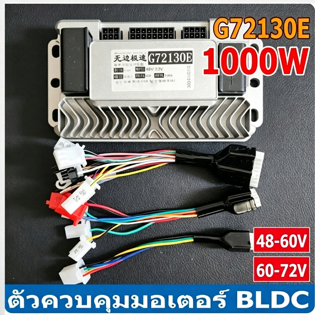 G72130E กล่องควบคุมรถไฟฟ้า 1000W 48V/60V/72V Controller สำหรับจักรยานไฟฟ้า สกู๊ตเตอร์