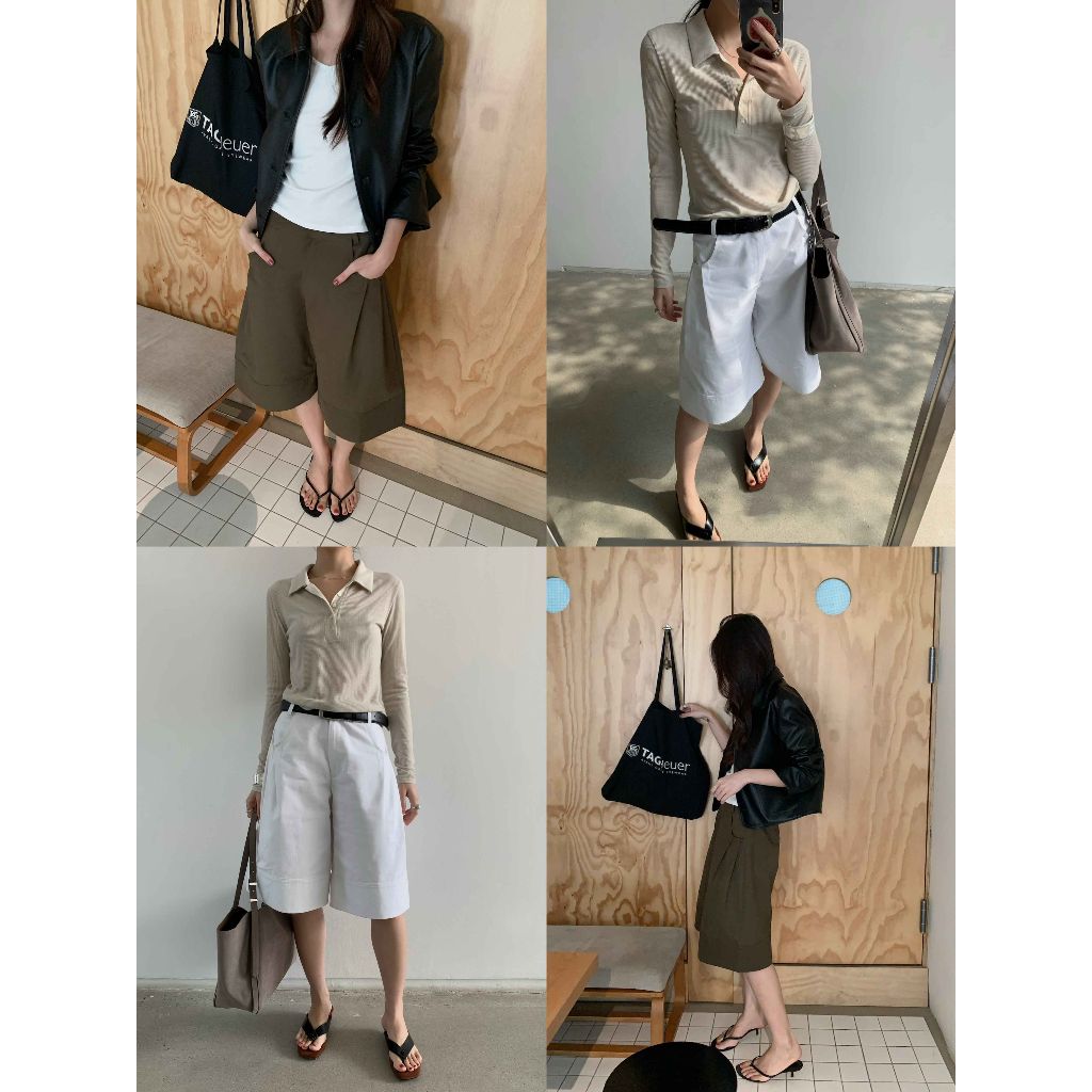 INBYIN - กางเกงเบอร์มิวดาขากว้าง IBY SHORTS WITH BELT - I2682