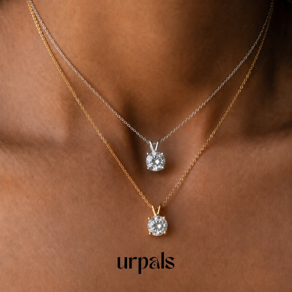 URPALS สร้อยคอ Stainless ชุบทอง 18K ฝังเพชร CZ เกรดคุณภาพสูง ใส่อาบน้ำ ออกกำลังกายได้ ขนาด 40+5cm