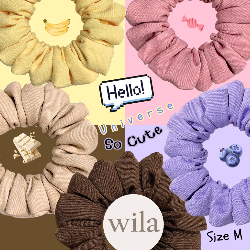 (Set 2-5ชิ้น)Size M 9cm+- [เนื้อด้านไม่ลื่น ผ้าหนากลาง คุณภาพดี] ยางมัดผม Scrunchie ที่รัดผม มัดผมได้นาน ยางไม่ย้วยง่าย