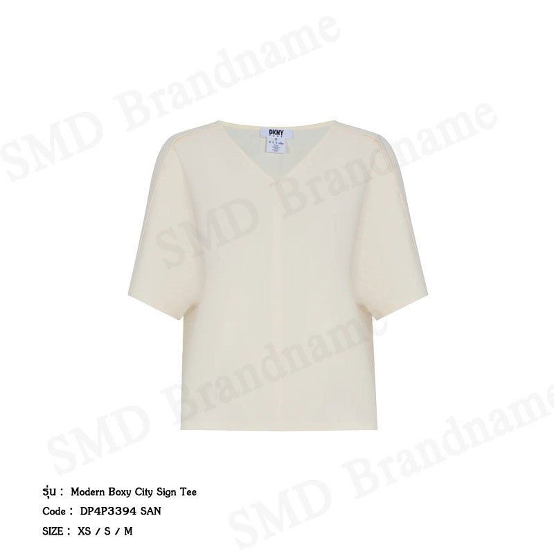 DKNY Pure เสื้อยืดคอวีผู้หญิง รุ่น Short Sleeve V-Neck Tee Code: P4AH8W2H G0H