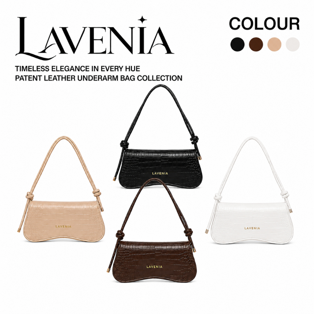 LAVENIA รุ่นฮิต กระเป๋าสะพายไหล่ผู้หญิง ทรงรักแร้ลายจระเข้ เรียบหรู หนัง แฟชั่นเกาหลี แมตช์ง่าย 4 สี