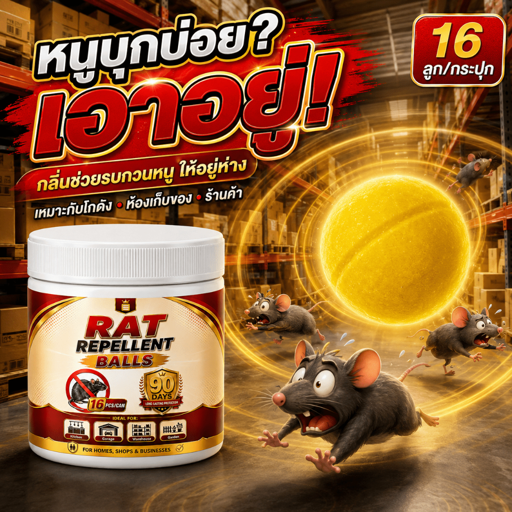เก็บเงินปลายทางได้ ไล่หนู ลูกเหม็นไล่หนู ก้อนไล่หนู ที่ไล่หนู 16 เม็ด/ขวด สำหรับบ้านและรถยนต์ วางง่าย มีถุงตาข่ายแถม