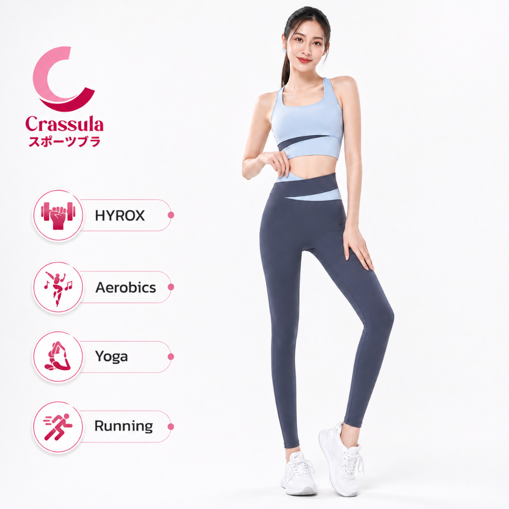 [Crassula] แท้ กางเกงโยคะ Yoga Legging ดีไซน์ลายพาดเอว ผ้ายืดหยุ่น สวมใส่สบาย
