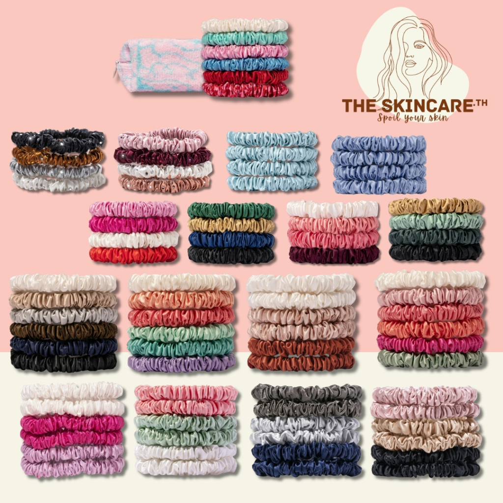⚡แท้💯 ส่งไว⚡ TheSkincare.TH | Slip Skinny Scrunchies มีกล่องแบรนด์ทุกเซต ยางรัดผม ผ้าไหมแท้ขนาดเล็ก มัดแน่นแต่ไม่เจ็บหัว
