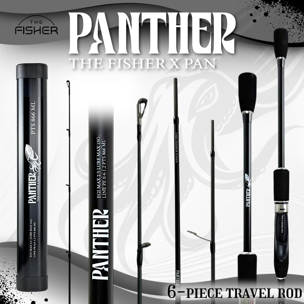 A02 POCKET คันตกหมึก 6 ท่อน รุ่น Panther ( The Fisher x PAN ) ความยาว 8.6 ฟุต