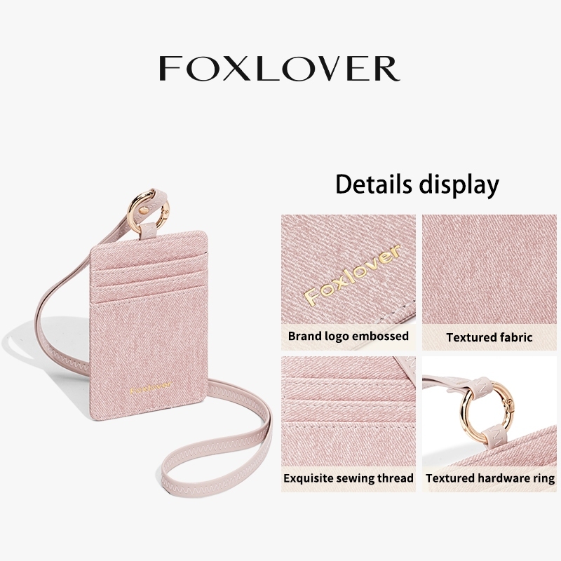 FOXLOVER حافظة بطاقات نسائية دنيم مع حبل — صورة 5