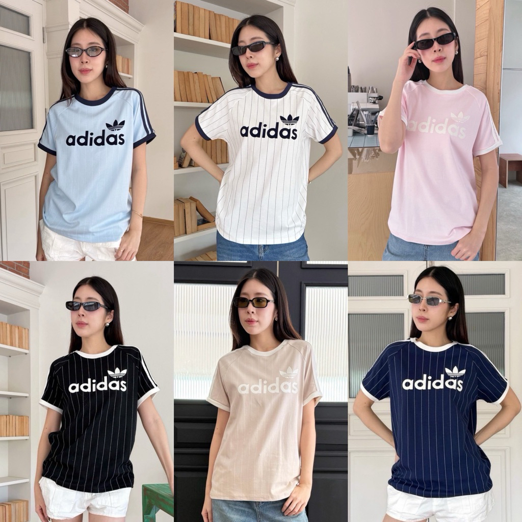 Sport T-shirt  Oversize เสื้อยืดรุ่นฮิต คอลใหม่! สีละมุนมาก ดีเทลแต่งแถบที่คอและแขนเสื้อสีทูโทน