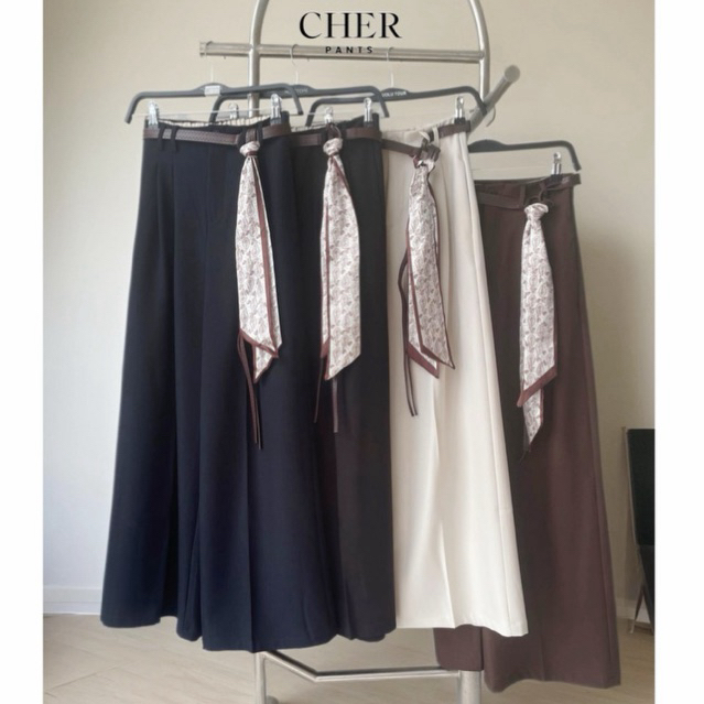 Cher pants #C025 ความยาว 40 นิ้ว กางเกงผ้าคอตตอนพรีเมี่ยม เพิ่มเอวสม๊อกหลังยืดเพิ่มได้ แถมเข็ดขัดหนังและผ้าผูก