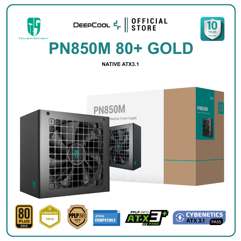 พาวเวอร์ซัพพลาย GAMER STORM - POWER SUPPLY 850W PN850M / PN850M WHITE (80+Gold) รับประกัน 10 ปี