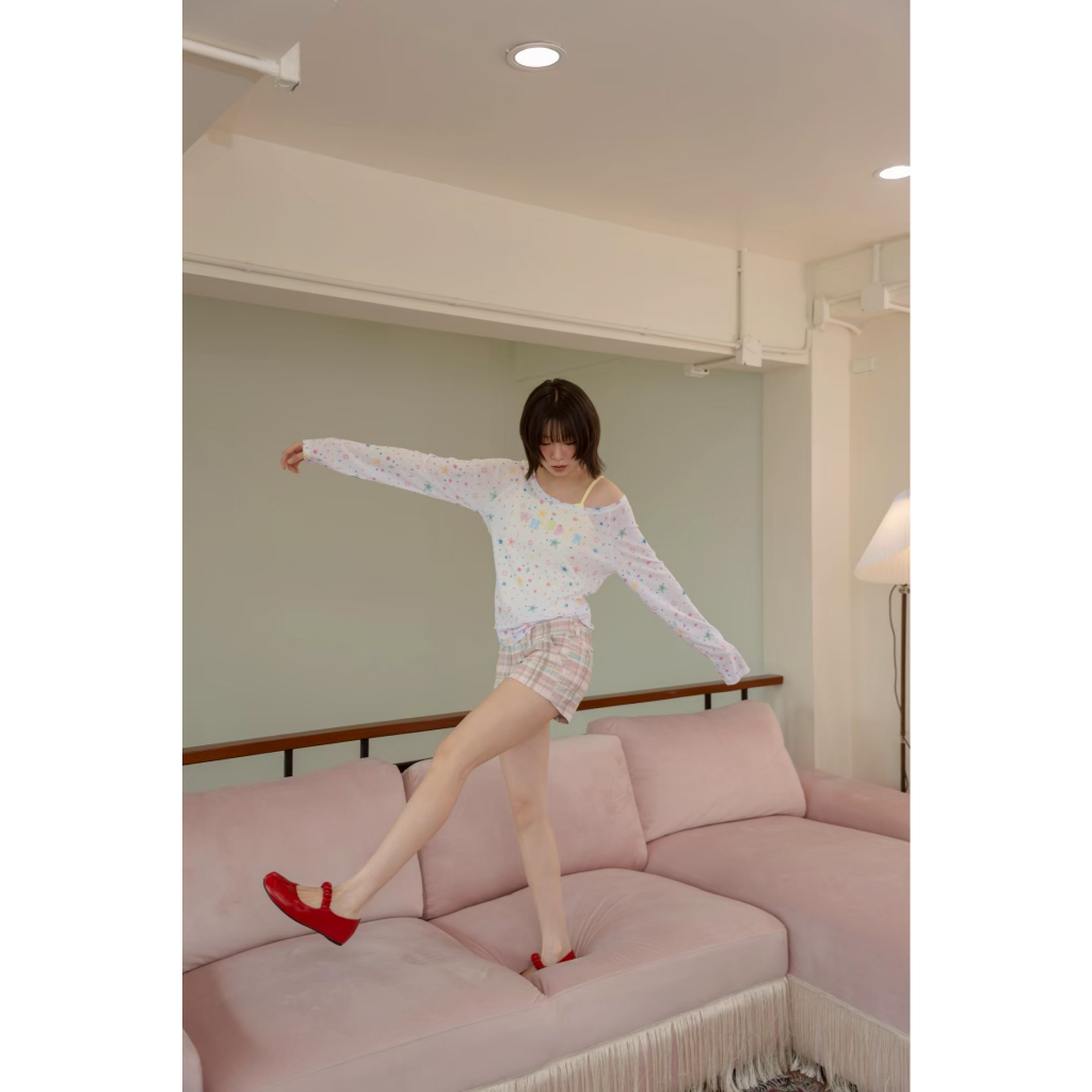 Mary Velvet Whisper Top เสื้อสลาฟแขนยาว