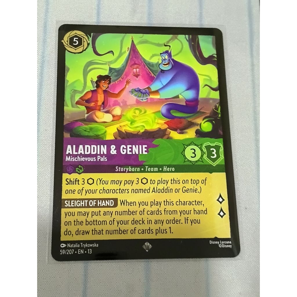 Aladdin and Genie Mischievous Pals 59/207 en13 Disney Lorcana Trading card game