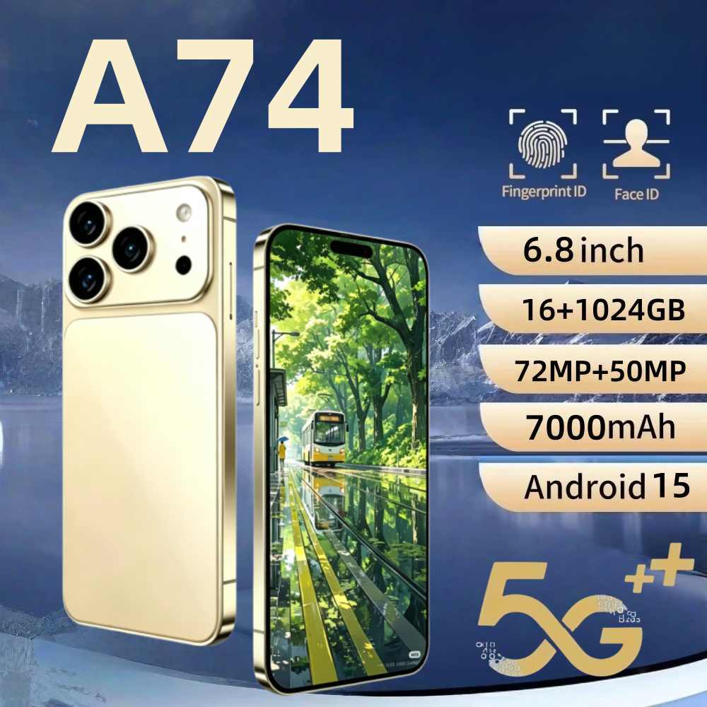 โทรศัพท์ Android รุ่น A74 5G ปลดล็อคเครื่องนี้ มาพร้อมแบตเตอรี่ 7000mAh RAM 16GB, พื้นที่เก็บข้อมูล 