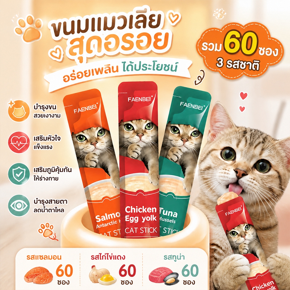 ขนมเเมวเลีย มีโอ 15g มี 3รสชาติ สามรสชาติ อร่อยและมีคุณค่าทางโภชนาการ