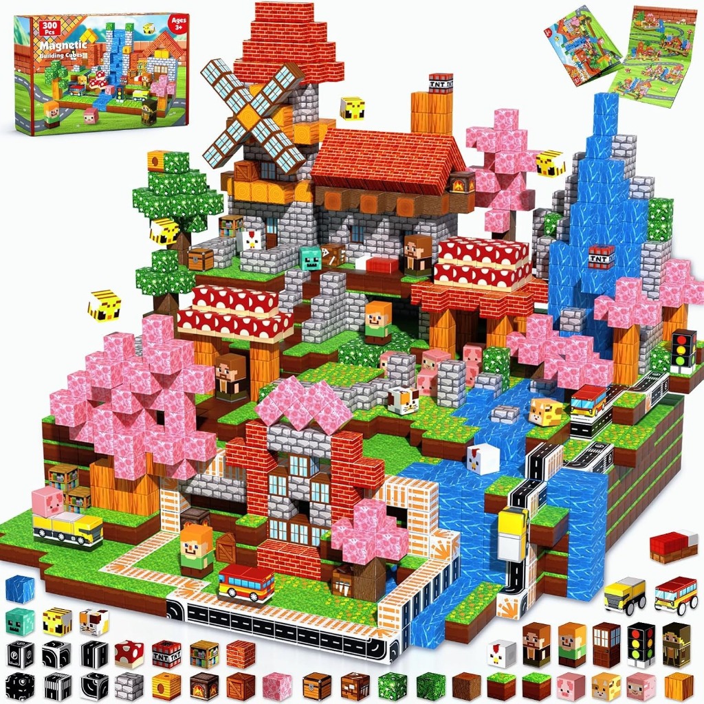 123-Piece Large Magnetic Block Set - Big Magnetic Tiles Educational Toy for Kids Ages 6-12, Boys and