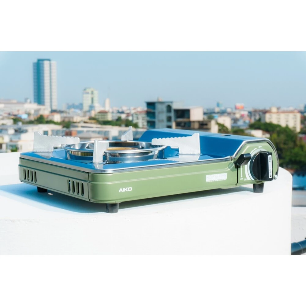 AIKO AK-200SS เตาปิคนิค เตาแคมป์ปิ้ง 2.6kW สแตนเลส สีมะกอก เซฟตี้สองชั้น thumbnail 8